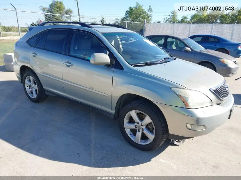 2004 Lexus Rx 330 VIN JTJGA31U740021543 фото 2