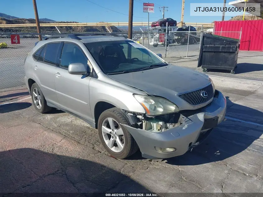 2006 Lexus Rx 330 VIN JTJGA31U360061458 фото 2