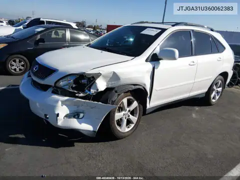 JTJGA31U360062383 — 2006 Lexus RX, фото 3 с аукциона IAAI, Передняя часть слева