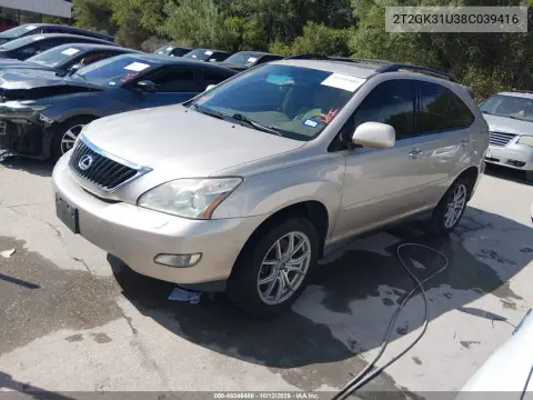 2008 Lexus Rx 350 VIN 2T2GK31U38C039416 фото 3