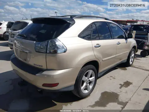 2008 Lexus Rx 350 VIN 2T2GK31U38C039416 фото 5