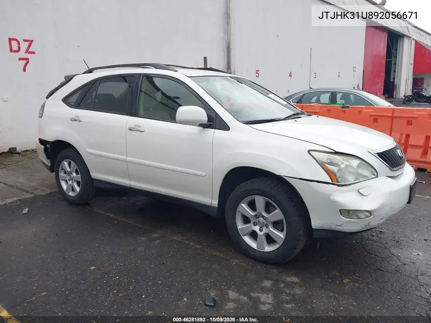 2009 Lexus Rx 350 VIN JTJHK31U892056671 фото 2