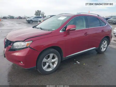 2T2BK1BA0AC059180 — 2010 Lexus RX, фото 3 с аукциона IAAI, Передняя часть