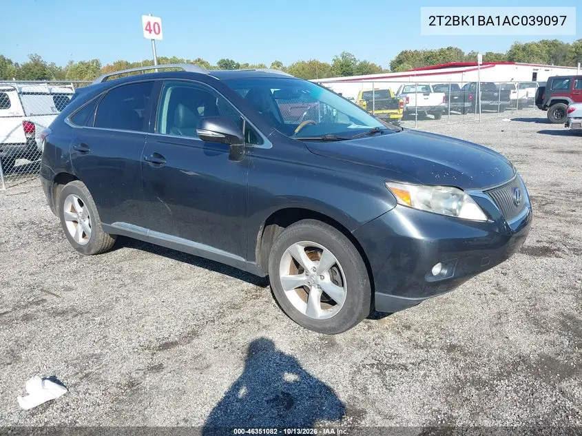 2T2BK1BA1AC039097 — 2010 Lexus RX, фото 2 с аукциона IAAI 19.10.2026, Естественный износ