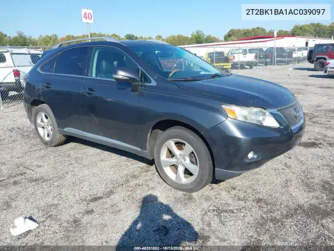 2T2BK1BA1AC039097 — 2010 Lexus RX, Естественный износ, фото до ремонта