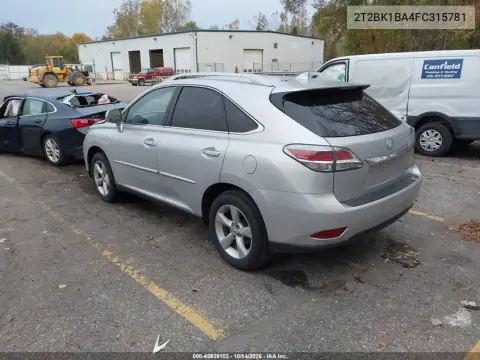 2T2BK1BA4FC315781 — 2015 Lexus RX, фото 4 с аукциона IAAI, Передняя часть
