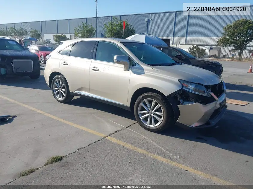 2015 Lexus Rx 450H VIN 2T2ZB1BA6FC004920 фото 2