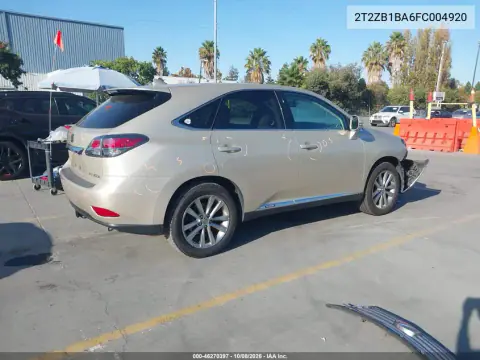 2015 Lexus Rx 450H VIN 2T2ZB1BA6FC004920 фото 5