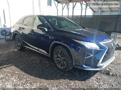 2T2BZMCA4GC031760 — 2016 Lexus RX, Справа сзади, фото до ремонта