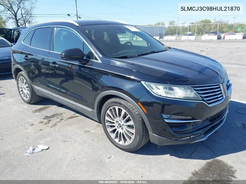 2017 Lincoln Mkc Reserve VIN 5LMCJ3C98HUL21870 фото 2