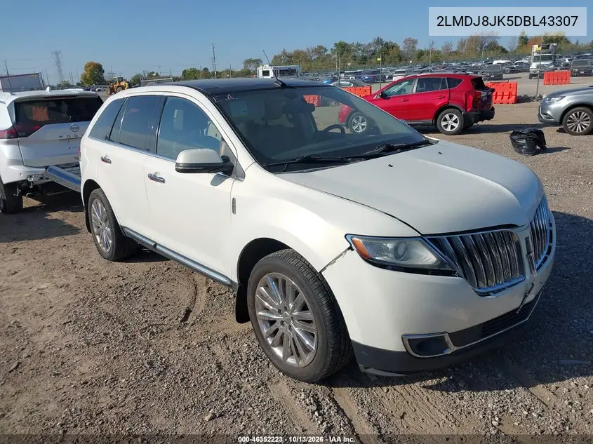 2LMDJ8JK5DBL43307 — 2013 Lincoln MKX, фото 2 с аукциона IAAI, Повреждение крыши