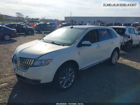 2LMDJ8JK5DBL43307 — 2013 Lincoln MKX, фото 3 с аукциона IAAI, Повреждение крыши