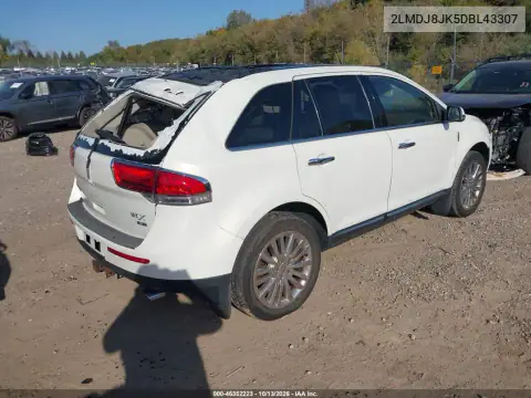 2LMDJ8JK5DBL43307 — 2013 Lincoln MKX, фото 4 с аукциона IAAI, Повреждение крыши