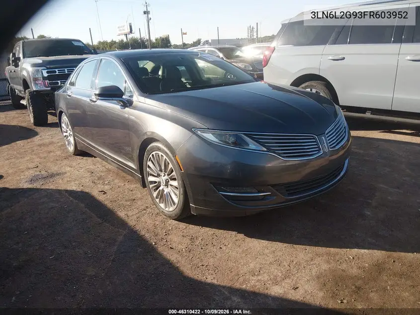 2015 Lincoln Mkz VIN 3LN6L2G93FR603952 фото 2