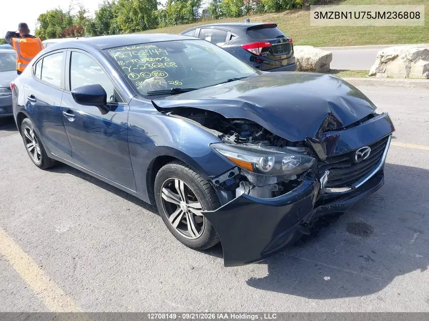 2018 Mazda Mazda3 Gx VIN 3MZBN1U75JM236808 фото 1