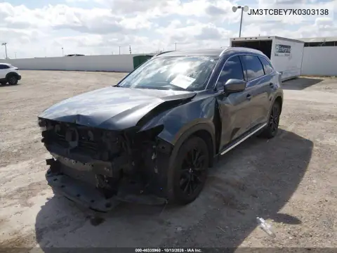 JM3TCBEY7K0303138 — 2019 Mazda CX-9, фото 3 с аукциона IAAI, Передняя часть