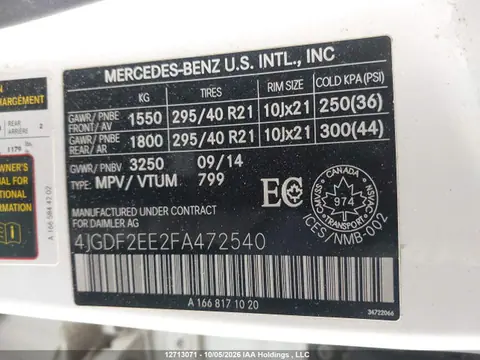 2015 Mercedes-Benz Gl 350 Bluetec 4matic VIN 4JGDF2EE2FA472540 фото 19