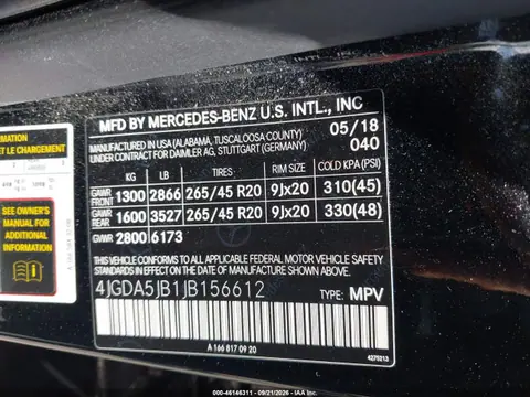2018 Mercedes-Benz GLE 350 VIN 4JGDA5JB1JB156612 фото 9