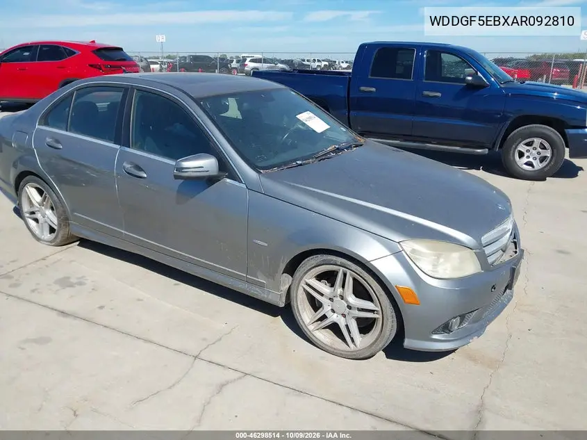 2010 Mercedes-Benz C 300 Luxury/Sport VIN WDDGF5EBXAR092810 фото 1