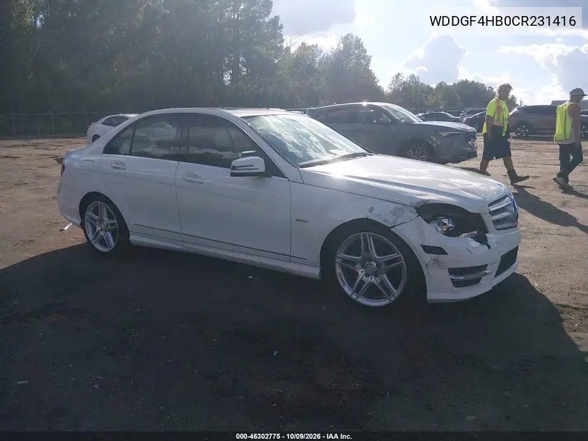 2012 Mercedes-Benz C 250 Sport VIN WDDGF4HB0CR231416 фото 2