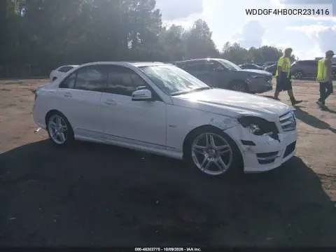 WDDGF4HB0CR231416 — 2012 Mercedes C-Klasse, Передняя часть, фото до ремонта