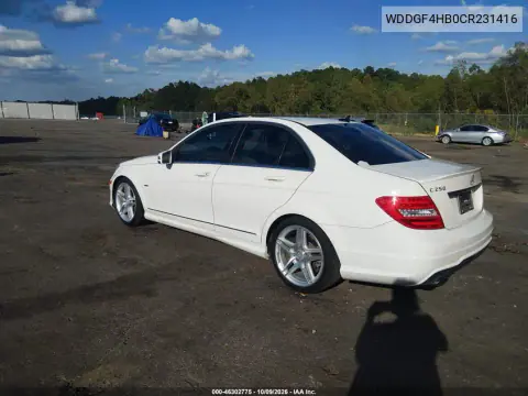 2012 Mercedes-Benz C 250 Sport VIN WDDGF4HB0CR231416 фото 4