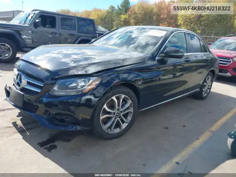 2017 Mercedes-Benz C 300 4Matic VIN 55SWF4KB0HU218322 фото 2