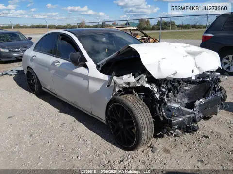 55SWF4KB1JU273660 — 2018 Mercedes C-Klasse, Передняя часть, фото до ремонта