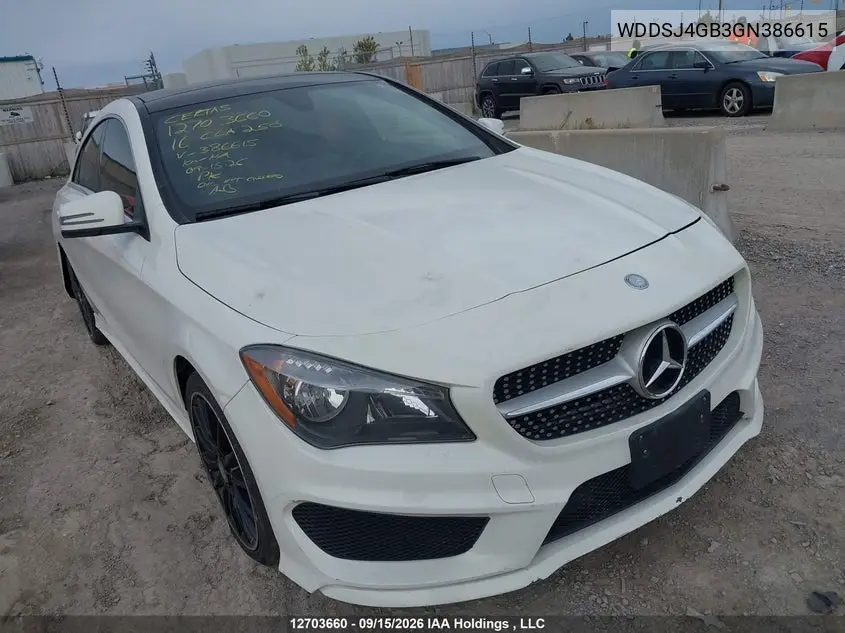 2016 Mercedes-Benz Cla 250 4Matic VIN WDDSJ4GB3GN386615 фото 1