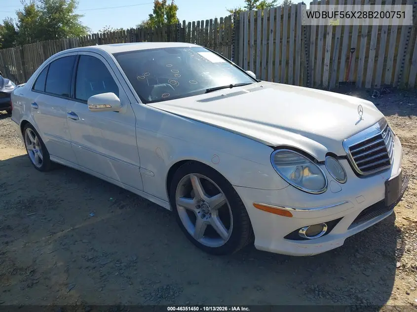 WDBUF56X28B200751 Mercedes E-Klasse 2008 — повреждение Повреждения со всех сторон, фото до ремонта