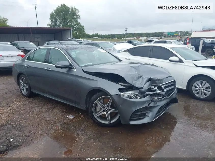 WDDZF8DB8LA742943 Mercedes E-Klasse 2020 — повреждение Передняя часть, фото до ремонта
