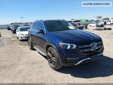 4JGFB4JE3MA515687 — 2021 Mercedes GLE, Задняя часть, фото до ремонта