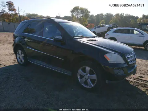 4JGBB8GB2AA621451 — 2010 Mercedes M-Klasse, Естественный износ, фото до ремонта