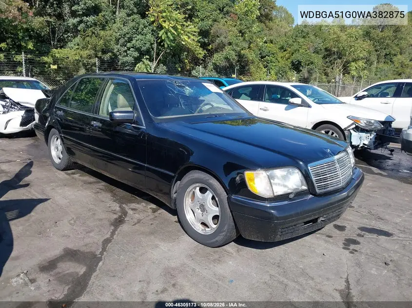 1998 Mercedes-Benz S 500 VIN WDBGA51G0WA382875 фото 2