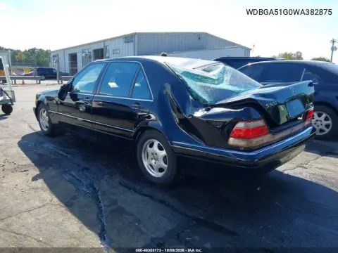 1998 Mercedes-Benz S 500 VIN WDBGA51G0WA382875 фото 4