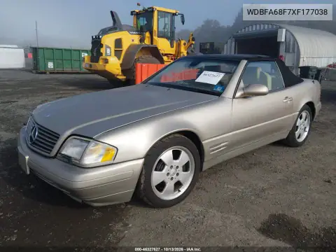 WDBFA68F7XF177038 — 1999 Mercedes SL-Klasse, фото 3 с аукциона IAAI 15.10.2026, Естественный износ