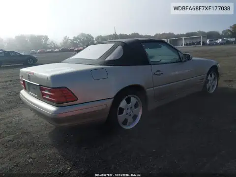 WDBFA68F7XF177038 — 1999 Mercedes SL-Klasse, фото 5 с аукциона IAAI 15.10.2026, Естественный износ