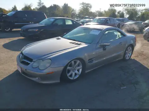 2003 Mercedes-Benz Sl 500 VIN WDBSK75F73F032999 фото 2