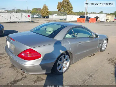 2003 Mercedes-Benz Sl 500 VIN WDBSK75F73F032999 фото 4