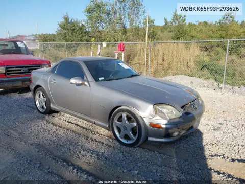 2003 Mercedes-Benz Slk 320 VIN WDBKK65F93F293626 фото 2