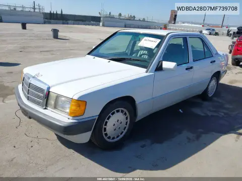 1991 Mercedes-Benz 190 E 2.3 VIN WDBDA28D7MF739708 фото 2