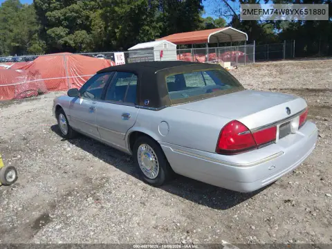 2000 Mercury Grand Marquis Gs VIN 2MEFM74W8YX651880 фото 4