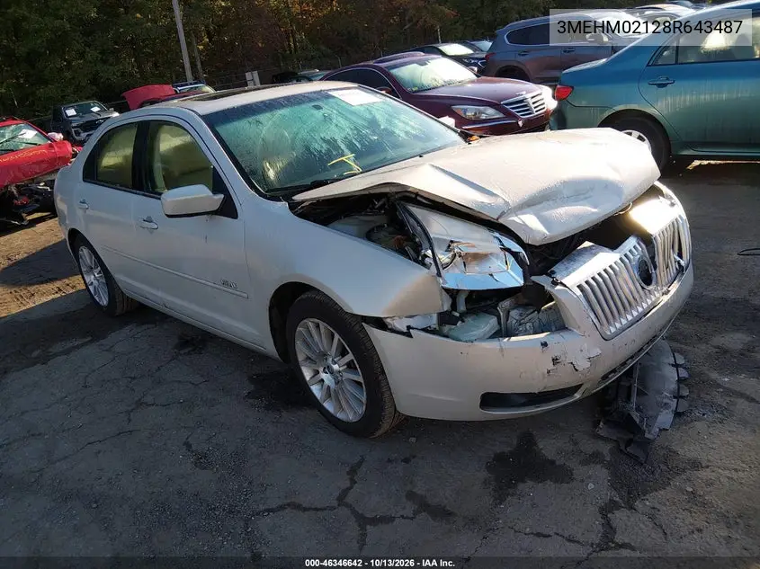 2008 Mercury Milan V6 Premier VIN 3MEHM02128R643487 фото 2