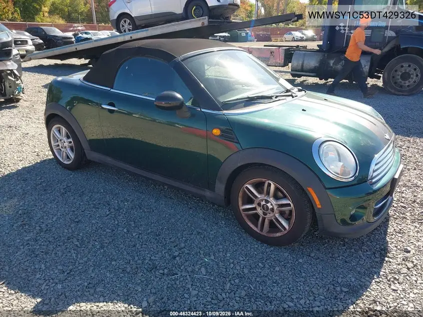 2013 Mini Roadster Cooper VIN WMWSY1C53DT429326 фото 1