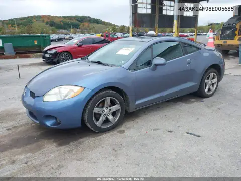 2008 Mitsubishi Eclipse Gs VIN 4A3AK24F98E005685 фото 3