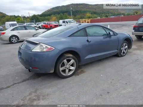 4A3AK24F98E005685 — 2008 Mitsubishi Eclipse, Правая сторона, фото до ремонта