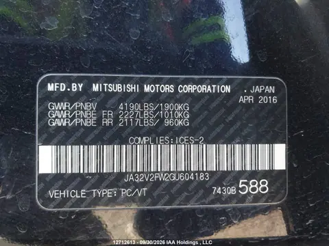 2016 Mitsubishi Lancer Es/gts/se Ltd VIN JA32V2FW2GU604183 фото 9