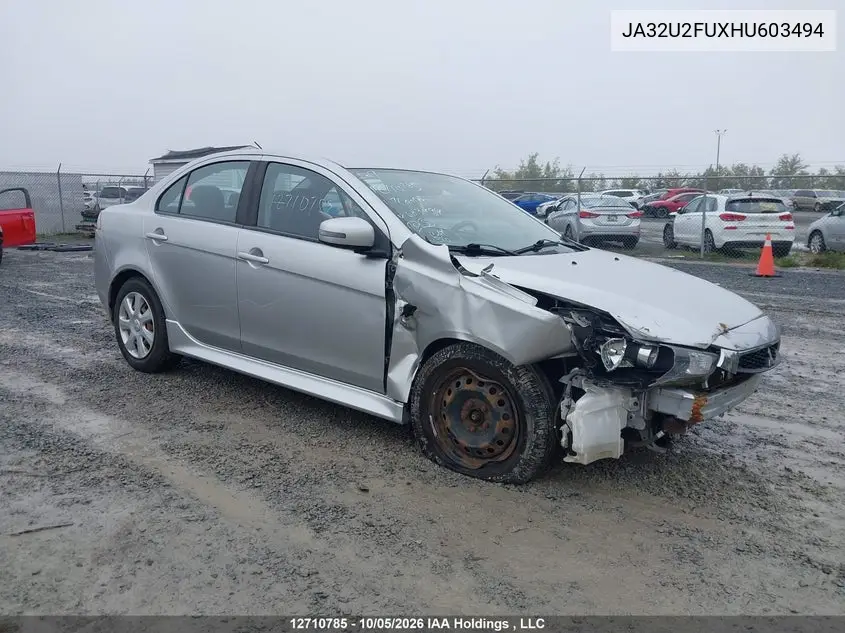2017 Mitsubishi Lancer Es/Se Anniversary Edition/Se Black Edition/Se Ltd VIN JA32U2FUXHU603494 фото 2