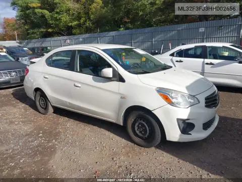 ML32F3FJ3HH002656 — 2017 Mitsubishi Mirage, Естественный износ, фото до ремонта