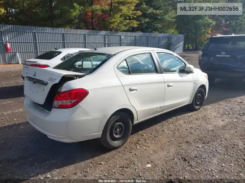 ML32F3FJ3HH002656 — 2017 Mitsubishi Mirage, Естественный износ, фото до ремонта